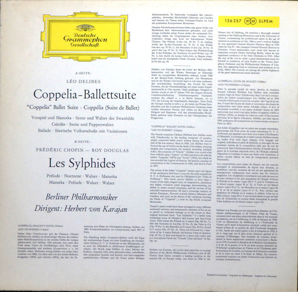 Delibes* / Chopin* - Douglas*, Berliner Philharmoniker, Herbert von Karajan : Coppelia-Ballettsuite / Les Sylphides (LP, RE, RP)