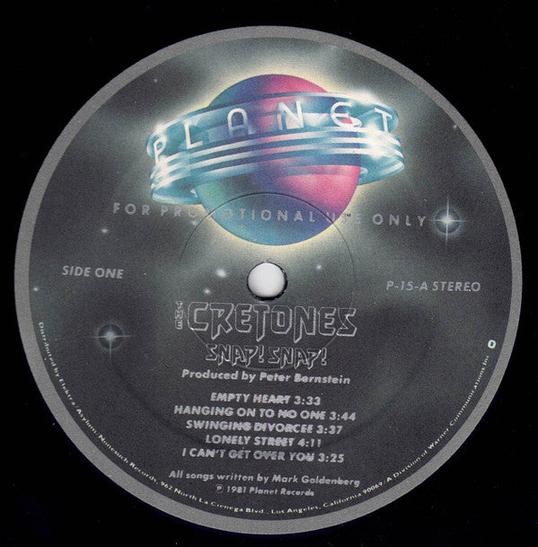 The Cretones : Snap! Snap! (LP, Promo, Spe)