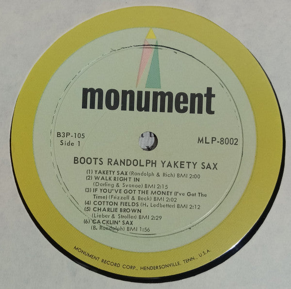 Boots Randolph : Boots Randolph's Yakety Sax! (LP, Album, Mono)