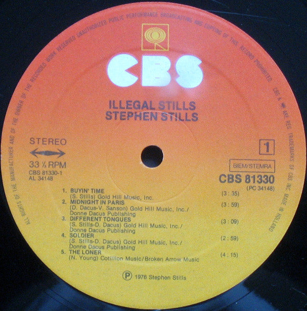 Stephen Stills : Illegal Stills (LP, Album)