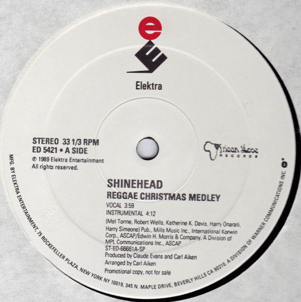 Shinehead : Reggae Christmas Medley (12", Promo, Spe)