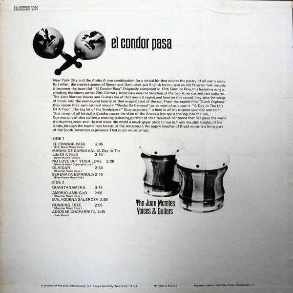 The Juan Morales Voices & Guitars : El Condor Pasa (LP)