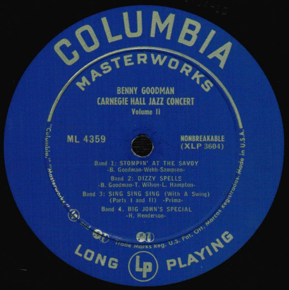 Benny Goodman : The Famous 1938 Carnegie Hall Jazz Concert - Volume II (LP, RP)