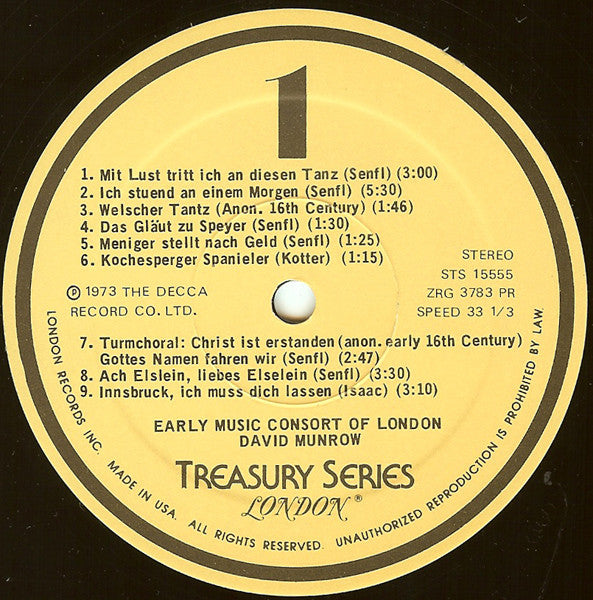 David Munrow & The Early Music Consort Of London : The Triumphs Of Maximillian I (LP)