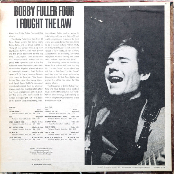 The Bobby Fuller Four : I Fought The Law (LP, Album, Uni)