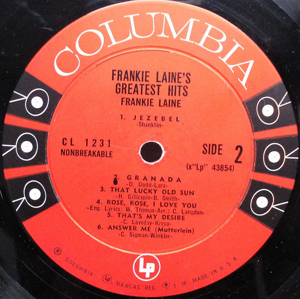 Frankie Laine : Frankie Laine's Greatest Hits (LP, Comp, Mono)