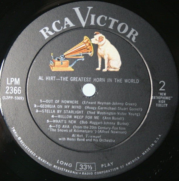 Al Hirt With Henri René And His Orchestra : The Greatest Horn In The World (LP, Album, Mono)