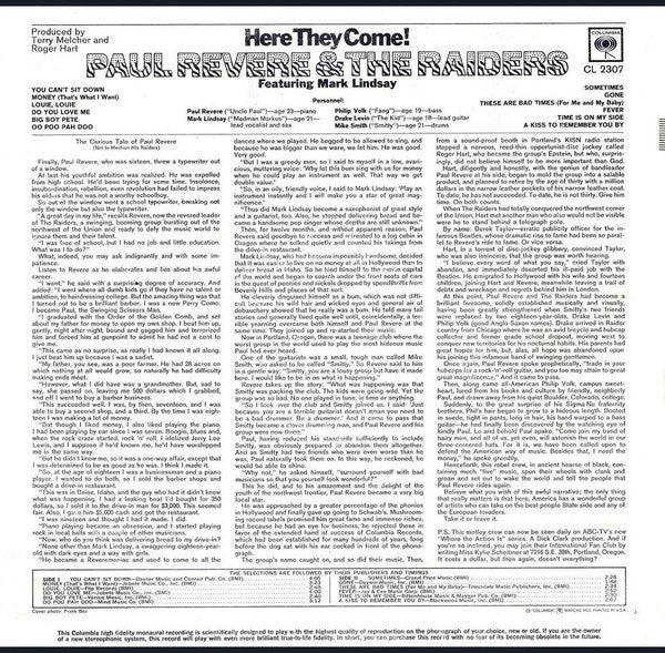 Paul Revere & The Raiders Featuring Mark Lindsay : Here They Come! (LP, Album, Mono)