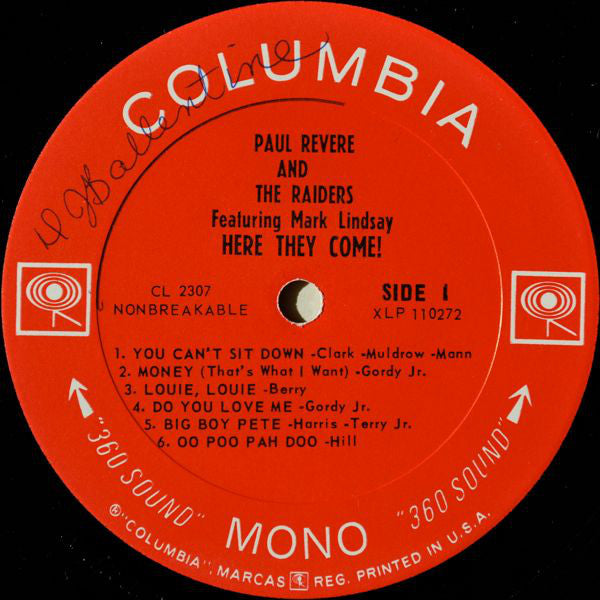 Paul Revere & The Raiders Featuring Mark Lindsay : Here They Come! (LP, Album, Mono)