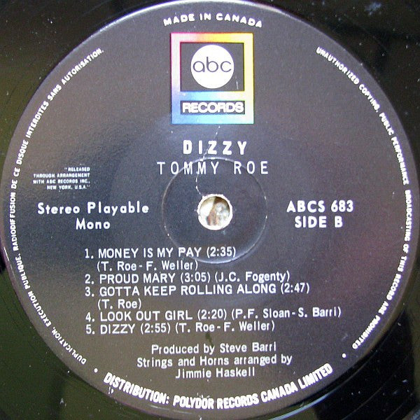 Tommy Roe : Dizzy (LP, Album)