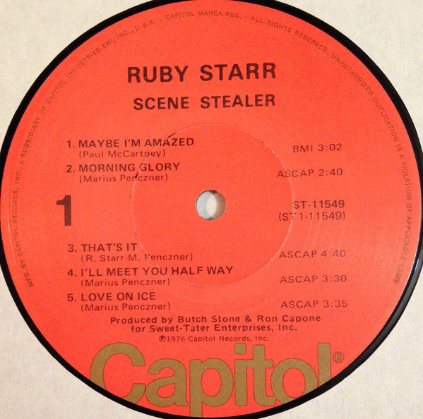 Ruby Starr : Scene Stealer (LP, Album, Los)
