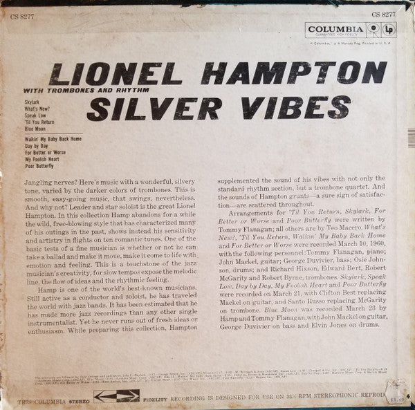 Lionel Hampton : Silver Vibes With Trombones And Rhythm (LP, Album)