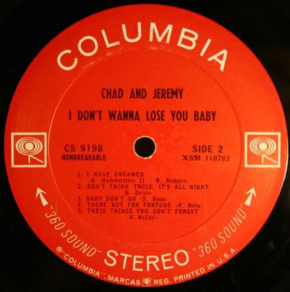 Chad & Jeremy : I Don't Want To Lose You Baby (LP, Album, Pit)