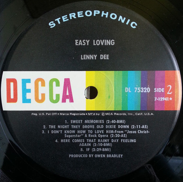 Lenny Dee (2) : Easy Lovin' (LP, Album)