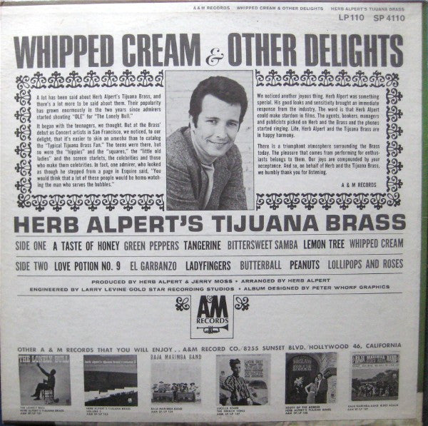 Herb Alpert & The Tijuana Brass : Whipped Cream & Other Delights (LP, Album, Mon)