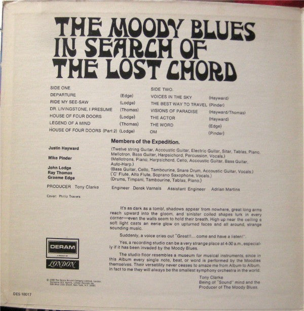 The Moody Blues : In Search Of The Lost Chord (LP, Album, RP, W -)