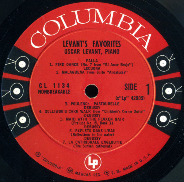 Oscar Levant : Levant's Favorites (LP, Album, Mono, RE)