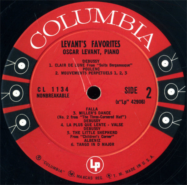 Oscar Levant : Levant's Favorites (LP, Album, Mono, RE)