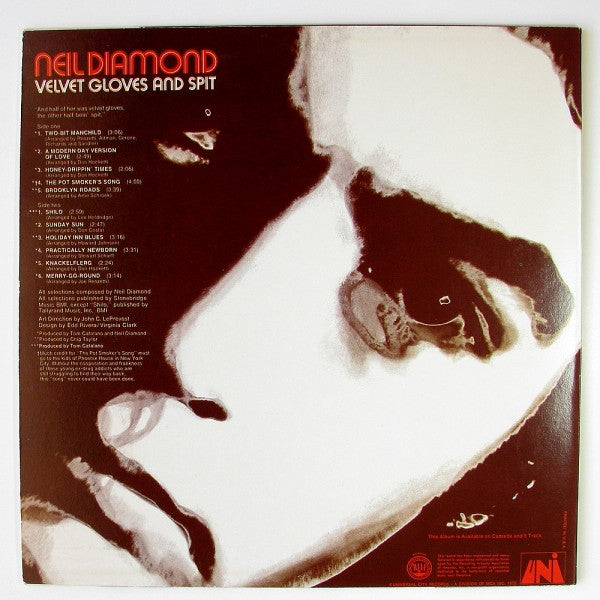 Neil Diamond : Velvet Gloves And Spit (LP, Album, RE)