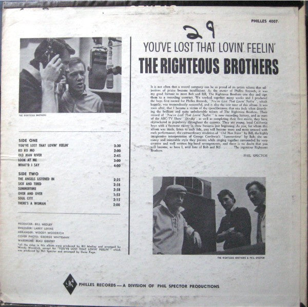 The Righteous Brothers : You've Lost That Lovin' Feelin' (LP, Album, Mono)