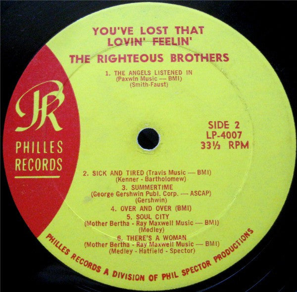The Righteous Brothers : You've Lost That Lovin' Feelin' (LP, Album, Mono)