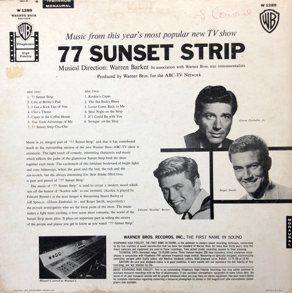 Warren Barker : 77 Sunset Strip (Music From This Year's Most Popular New TV Show) (LP, Album, Mono, Roc)
