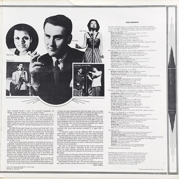 Artie Shaw : The Complete Artie Shaw, Vol. I 1938-1939 (2xLP, Comp, Mono)