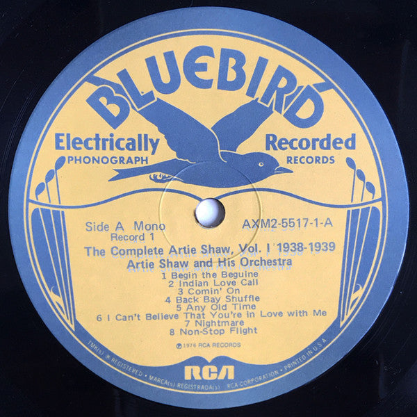 Artie Shaw : The Complete Artie Shaw, Vol. I 1938-1939 (2xLP, Comp, Mono)