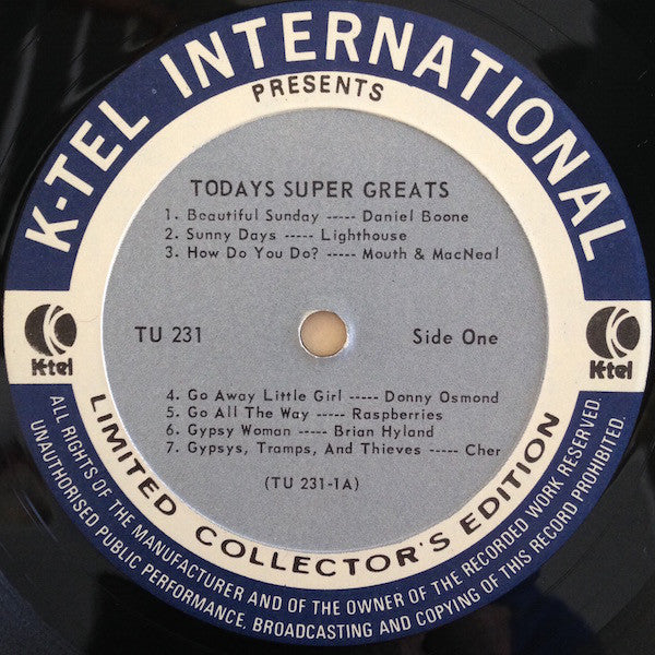 Various : Today's Super Greats Part-1 (LP, Comp, RE, PRC)