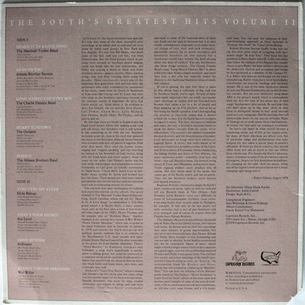 Various : The South's Greatest Hits Volume II (LP, Comp, Ter)