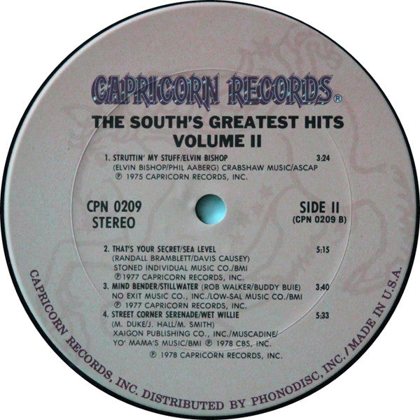 Various : The South's Greatest Hits Volume II (LP, Comp, Ter)