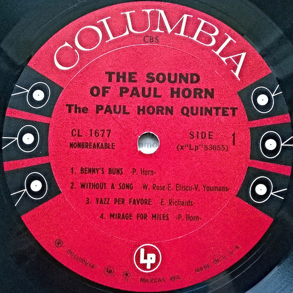 The Paul Horn Quintet Featuring Emil Richards : The Sound Of Paul Horn (LP, Album, Mono)