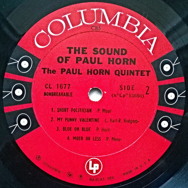 The Paul Horn Quintet Featuring Emil Richards : The Sound Of Paul Horn (LP, Album, Mono)