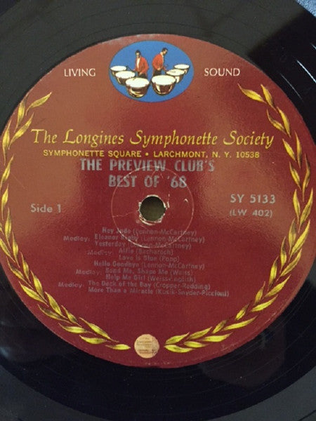 The Longines Symphonette : The Best Songs Of 1968 (LP, Album, Mono, Gat)