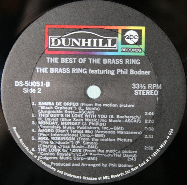 The Brass Ring Featuring Phil Bodner : The Best Of The Brass Ring (LP, Comp)