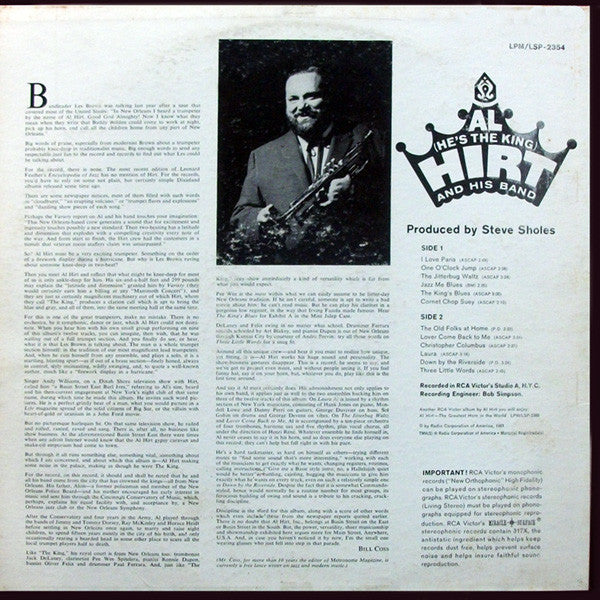 Al (He's The King) Hirt And His Band* : Al (He's The King) Hirt And His Band (LP, Album, Ind)