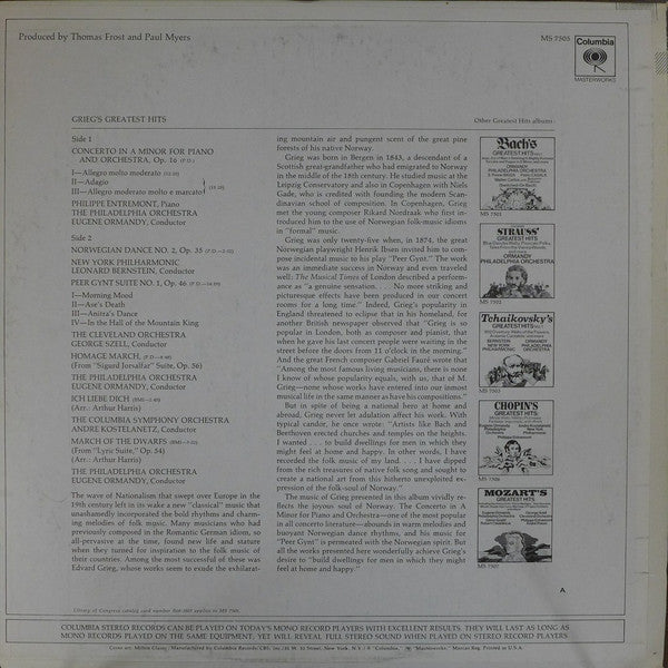 Grieg* : Grieg's Greatest Hits (LP, Comp)