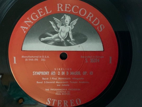 Sibelius*, Paul Kletzki, Philharmonia Orchestra : Symphony No. 2 In D Major, Op. 43 (LP)