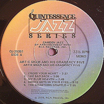 Artie Shaw And His Gramercy Five : Artie Shaw & His Gramercy Five (LP, Comp, Mono, RE)