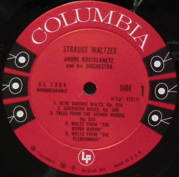 Andre Kostelanetz And His Orchestra* : Strauss Waltzes (LP, Album, Mono)