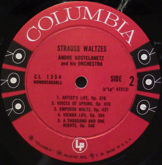 Andre Kostelanetz And His Orchestra* : Strauss Waltzes (LP, Album, Mono)