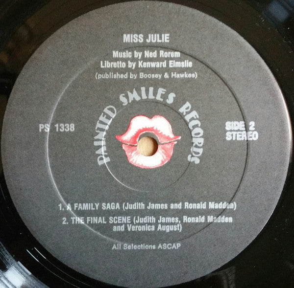 Ned Rorem, Kenward Elmslie : Ned Rorem's Miss Julie (An Opera) (LP, Album)
