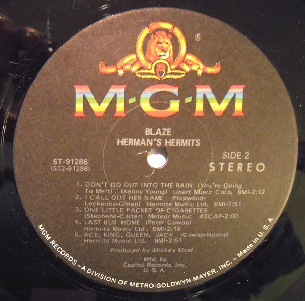 Herman's Hermits : Blaze (LP, Album, Club)