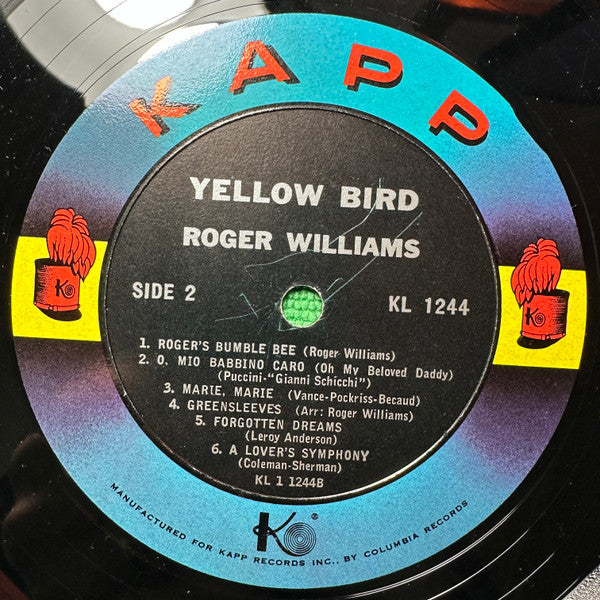 Roger Williams (2) : Yellow Bird (LP, Album, Mono)