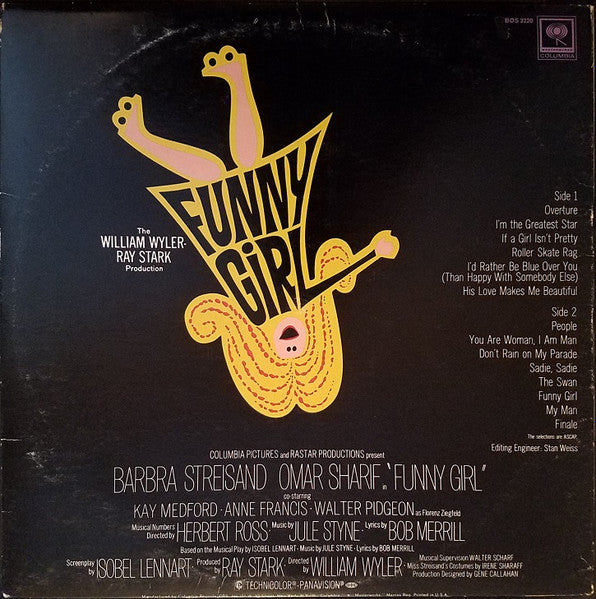 Barbra Streisand - Omar Sharif : Funny Girl:  The Original Sound Track Recording (LP, Album, RE, RP, San)