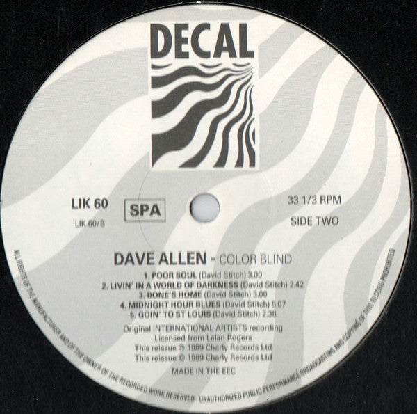 Dave Allen "The Man" : Color Blind (LP, Album)