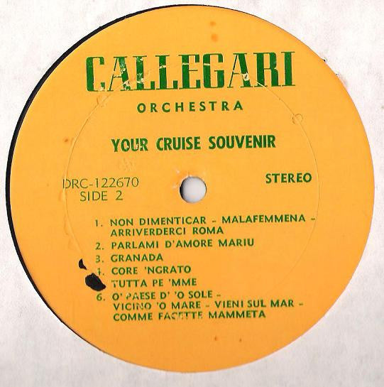 The Callegari Orchestra : Your Cruise Souvenir (LP, Album)