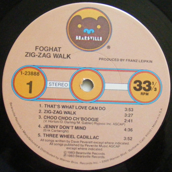 Foghat : Zig-Zag Walk (LP, Album, Win)