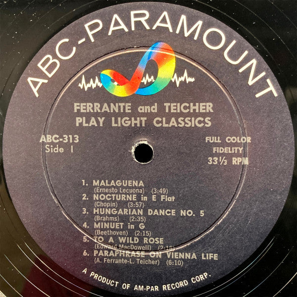 Ferrante & Teicher : Ferrante And Teicher Play Light Classics (LP, Album, Mono)