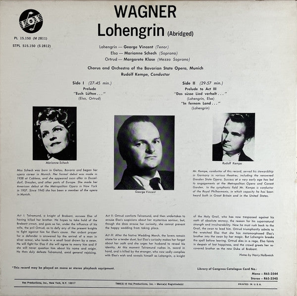 Richard Wagner - Rudolf Kempe : Lohengrin (Abridged) (LP, Album)